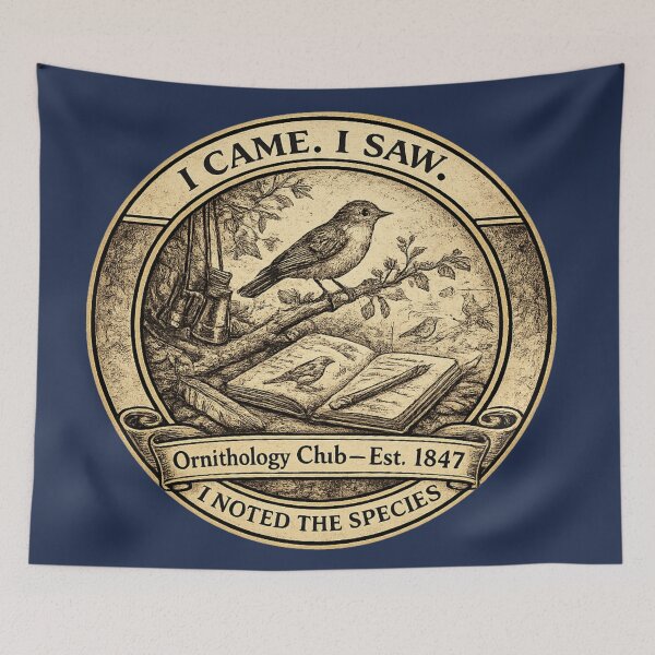 Item preview, I Came I Saw I Noted the Species Ornithology Club designed and sold by CalmCapy Co.