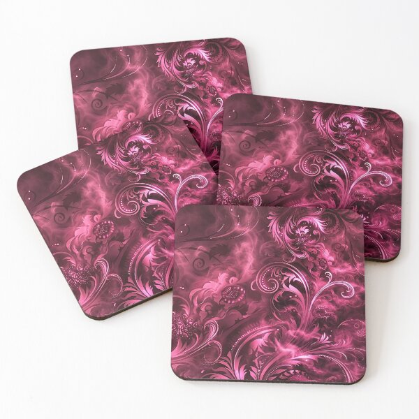 Item preview, Pink Gothic Baroque Floral Smoke Pattern designed and sold by dahliyagh.