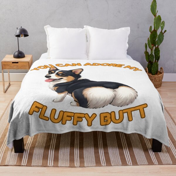Item preview, You Can Adore My Fluffy Butt – Funny Tricolor Corgi Meme designed and sold by DailyStruggleCo.
