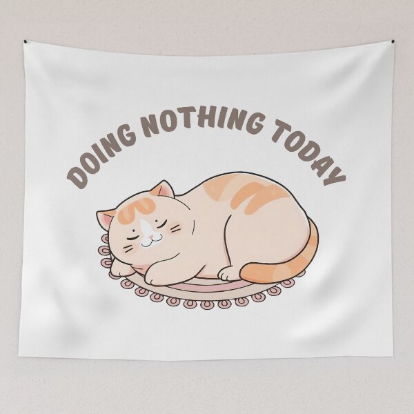 Item preview, Doing Nothing Today Lazy Cat Quote designed and sold by yuki-hana.