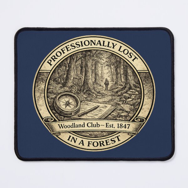 Item preview, Professionally Lost in a Forest Woodland Club Badge designed and sold by CalmCapy Co.