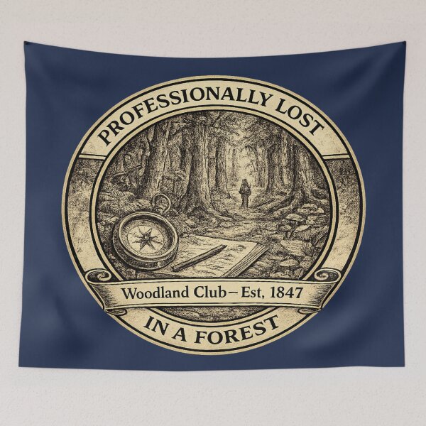 Item preview, Professionally Lost in a Forest Woodland Club Badge designed and sold by CalmCapy Co.