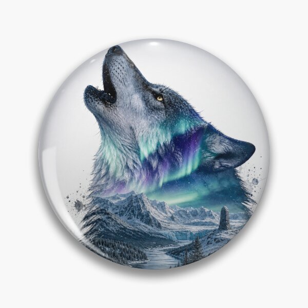 Item preview, Aurora Wolf Midnight Glow Art designed and sold by EasyTees4u.