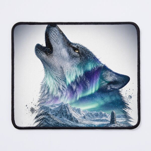 Item preview, Aurora Wolf Midnight Glow Art designed and sold by EasyTees4u.