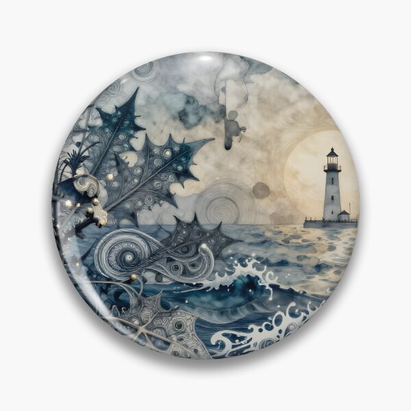 Item preview, Watercolor Seascape with Lighthouse designed and sold by sigmaartstudio.