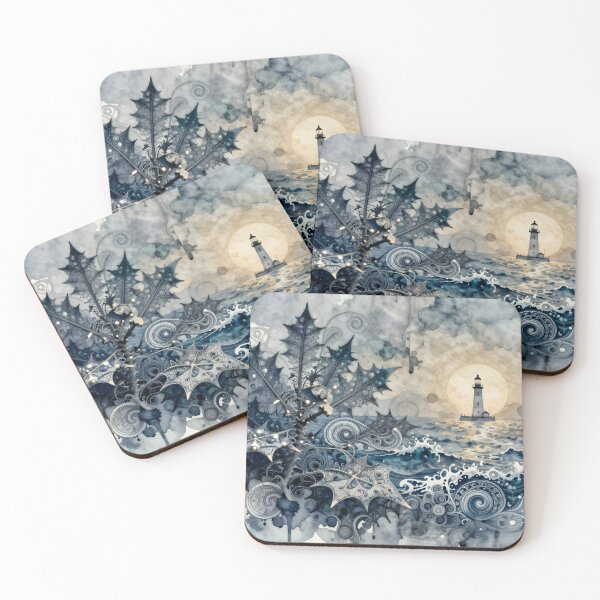 Item preview, Watercolor Seascape with Lighthouse designed and sold by sigmaartstudio.