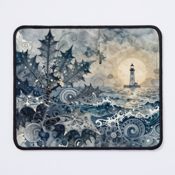 Item preview, Watercolor Seascape with Lighthouse designed and sold by sigmaartstudio.