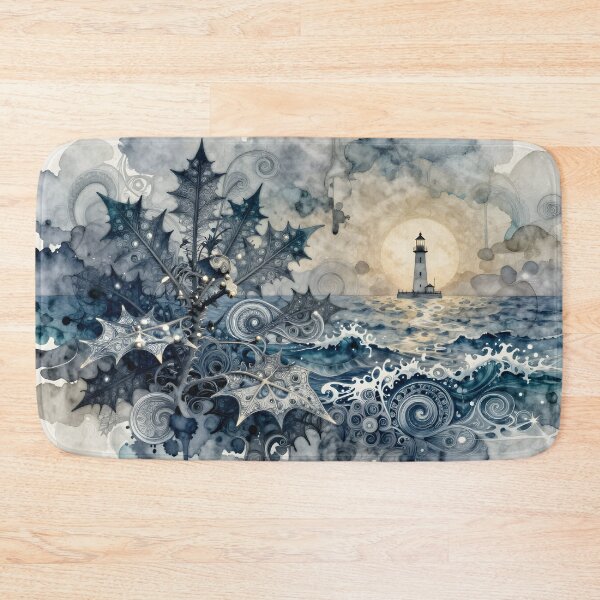 Item preview, Watercolor Seascape with Lighthouse designed and sold by sigmaartstudio.