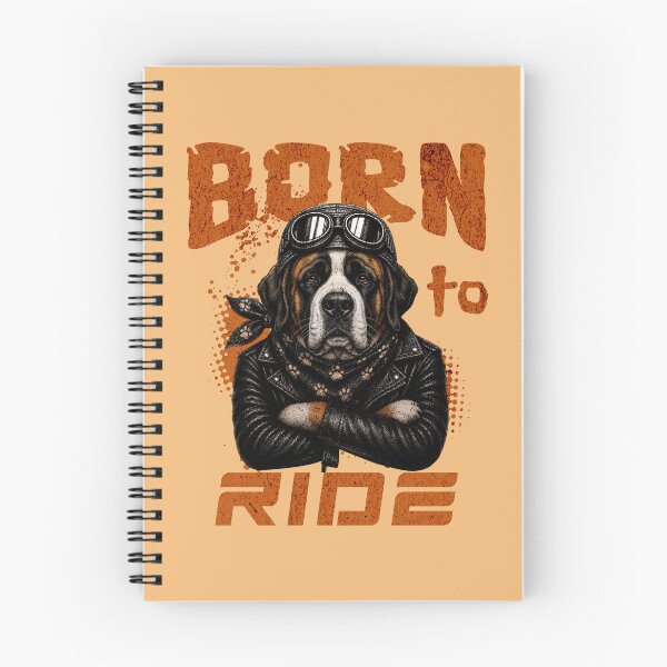Item preview, Saint Bernard Biker Design – Born To Ride Funny Motorcycle Saint Bernard Gift designed and sold by PixelsPaws.
