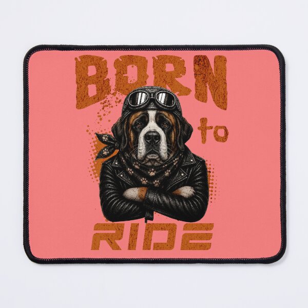 Item preview, Saint Bernard Biker Design – Born To Ride Funny Motorcycle Saint Bernard Gift designed and sold by PixelsPaws.