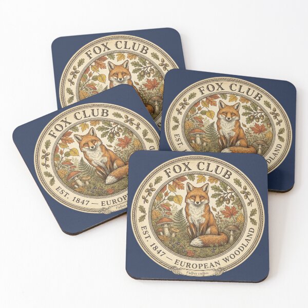 Item preview, Fox Club Vintage Badge European Woodland Art designed and sold by CalmCapy Co.