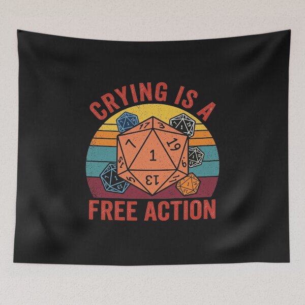 Item preview, Crying Is A Free Action Tabletop RPG Critical Miss Retro designed and sold by AdyKurniawan.