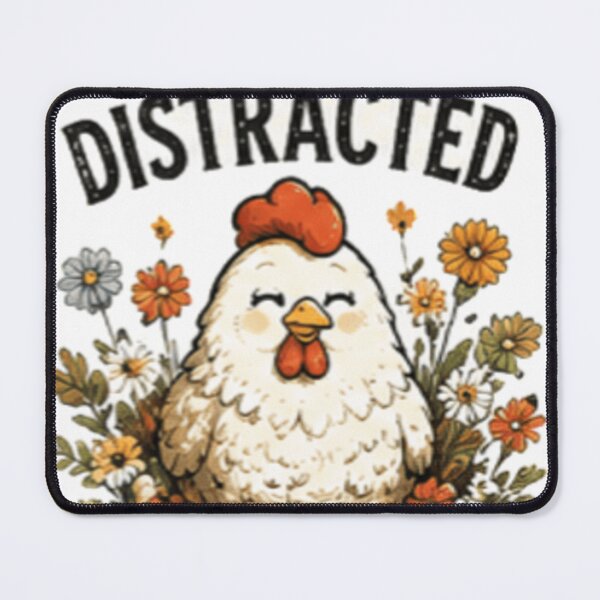 Item preview, Easily Distracted by Chickens - Cute Floral Hen designed and sold by GUINewAlex.