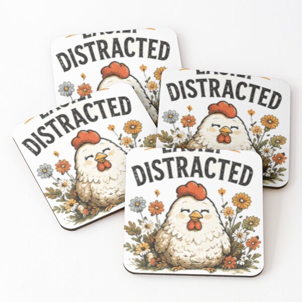 Item preview, Easily Distracted by Chickens - Cute Floral Hen designed and sold by GUINewAlex.
