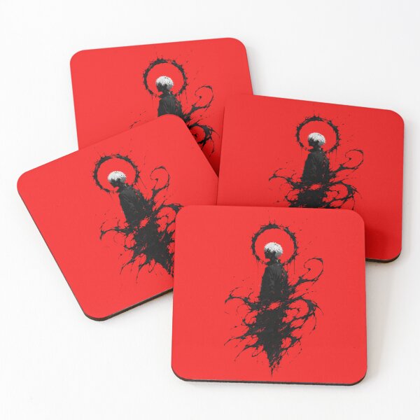 Item preview, Dark Halo Anime Silhouette – Gothic Red Black Aesthetic T-Shirt Design designed and sold by saamessart.