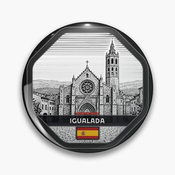 Item preview, Igualada Spain Linocut Style  designed and sold by Thistle-TShop.