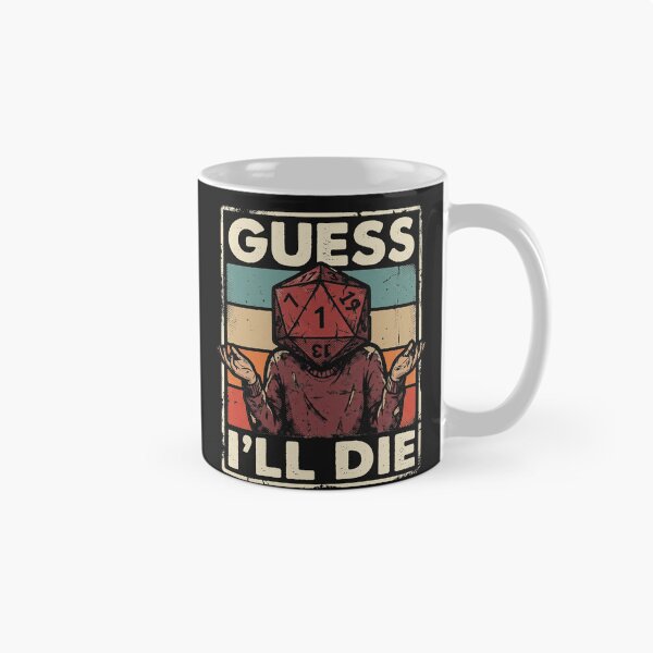 Item preview, Guess I'll Die Critical Fail D20 Dice Retro Sunset Humor designed and sold by AdyKurniawan.