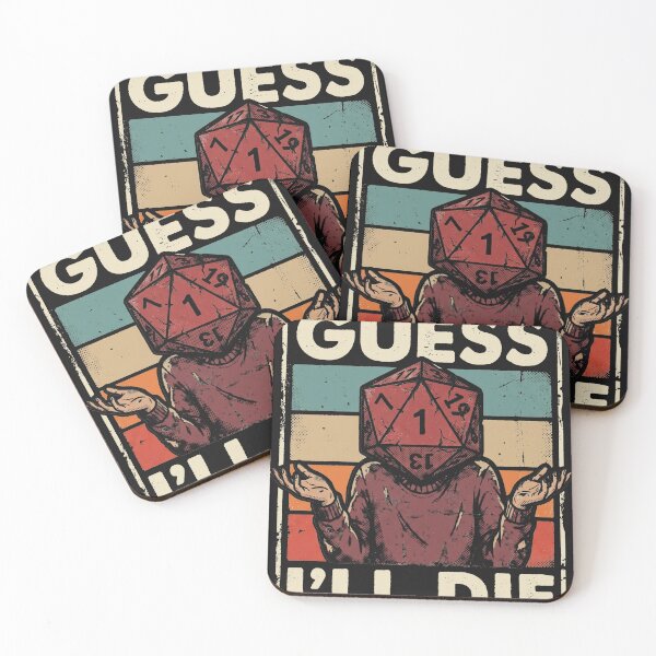 Item preview, Guess I'll Die Critical Fail D20 Dice Retro Sunset Humor designed and sold by AdyKurniawan.