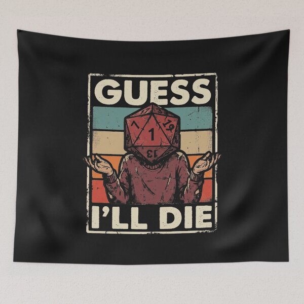 Item preview, Guess I'll Die Critical Fail D20 Dice Retro Sunset Humor designed and sold by AdyKurniawan.