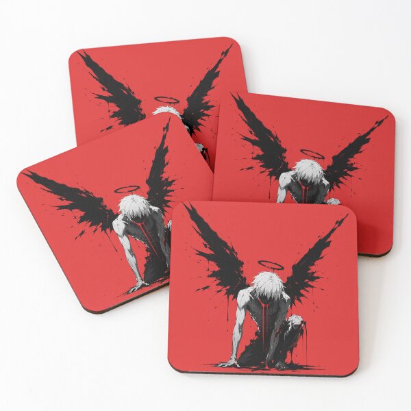 Item preview, Fallen Angel Anime – Dark Red Aesthetic Gothic Art Print designed and sold by saamessart.