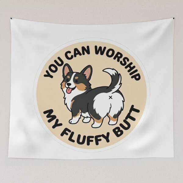 Item preview, You Can Worship My Fluffy Butt – Cute Tricolor Corgi Doodle designed and sold by DailyStruggleCo.