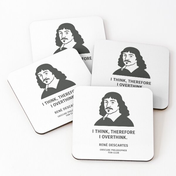 Item preview, René Descartes — I Think, Therefore I Overthink | Obscure Philosopher Fan Club designed and sold by Grand Illusions.
