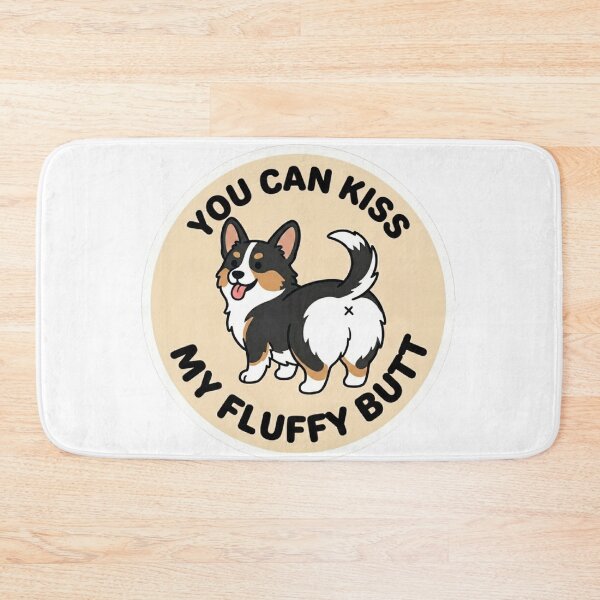 Item preview, You Can Kiss My Fluffy Butt – Cute Tricolor Corgi Doodle designed and sold by DailyStruggleCo.
