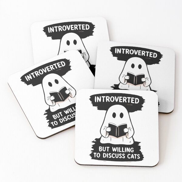 Item preview, Introverted but Willing to Discuss Cats – Funny Ghost Cat Lover Design designed and sold by FAFshop.