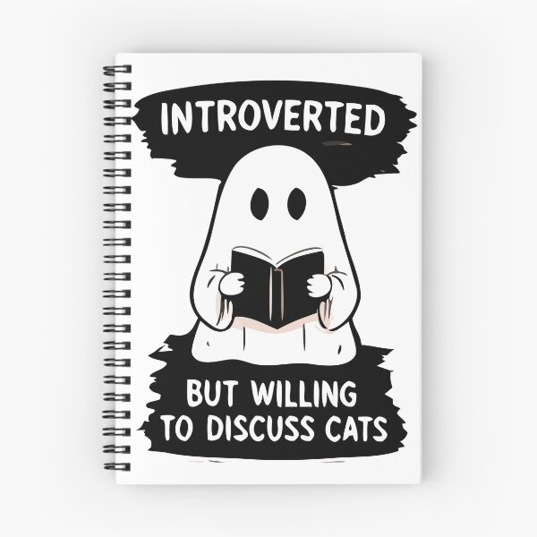 Item preview, Introverted but Willing to Discuss Cats – Funny Ghost Cat Lover Design designed and sold by FAFshop.
