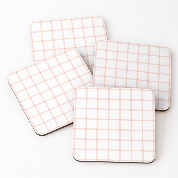 Item preview, White And Peach Mini Gingham Pattern designed and sold by pattern-archive.