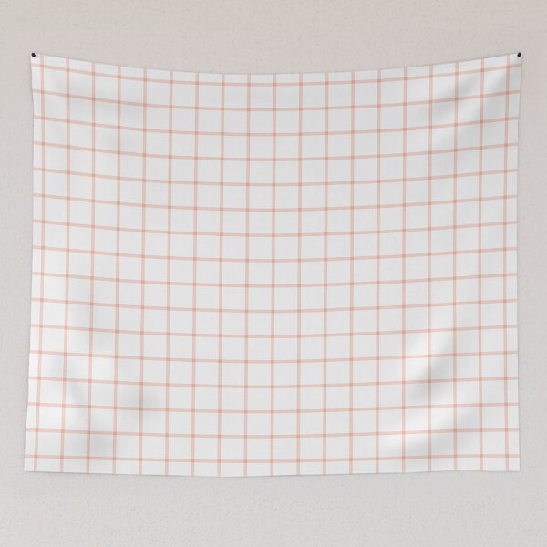 Item preview, White And Peach Mini Gingham Pattern designed and sold by pattern-archive.