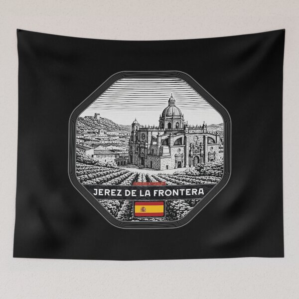 Item preview, Jerez de La Frontera Spain Linocut Style  designed and sold by Thistle-TShop.