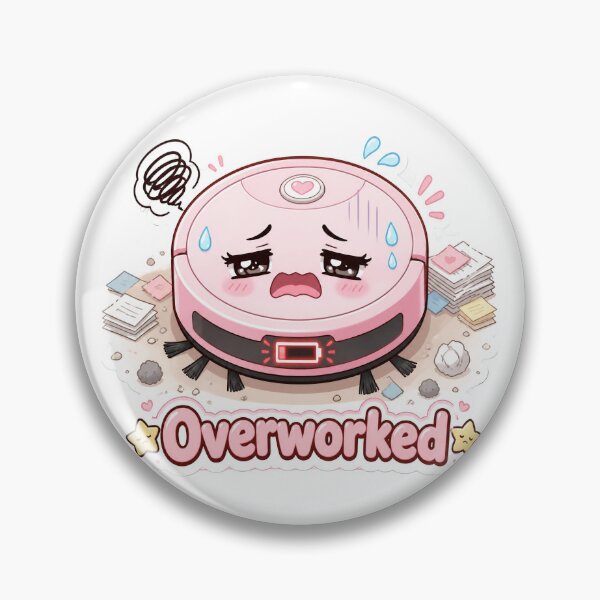 Item preview, Overworked Robot Vacuum Sticker designed and sold by OksArtStudio.