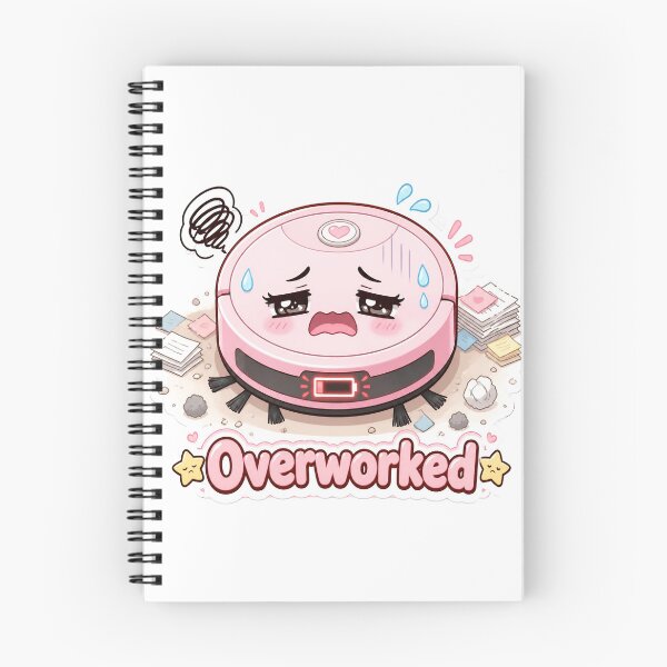 Item preview, Overworked Robot Vacuum Sticker designed and sold by OksArtStudio.