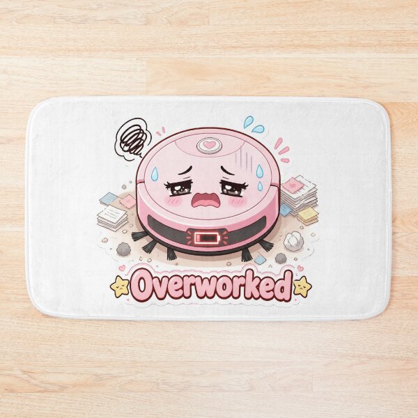 Item preview, Overworked Robot Vacuum Sticker designed and sold by OksArtStudio.