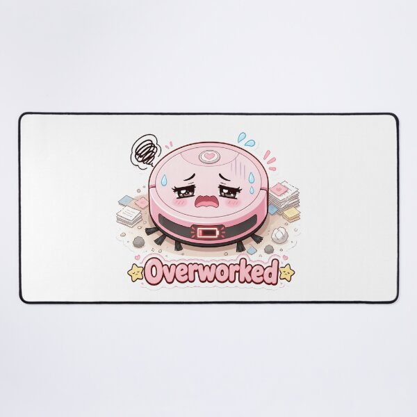 Item preview, Overworked Robot Vacuum Sticker designed and sold by OksArtStudio.
