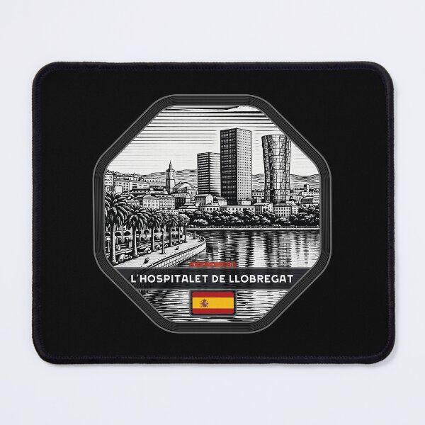 Item preview, L'Hospitalet de Llobregat Spain Linocut Style designed and sold by Thistle-TShop.