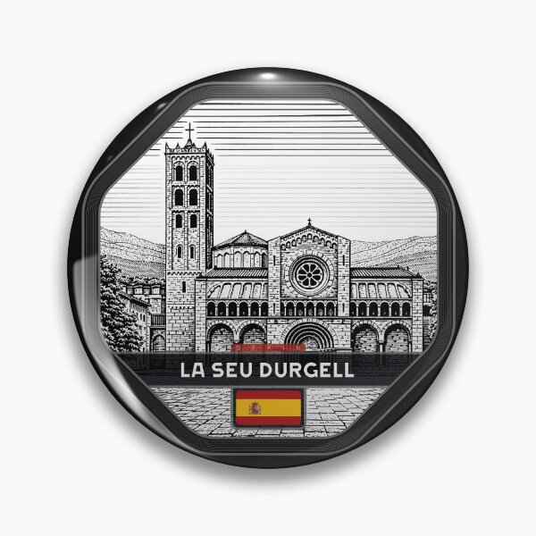 Item preview, La Seu Durgell Spain Linocut Style  designed and sold by Thistle-TShop.