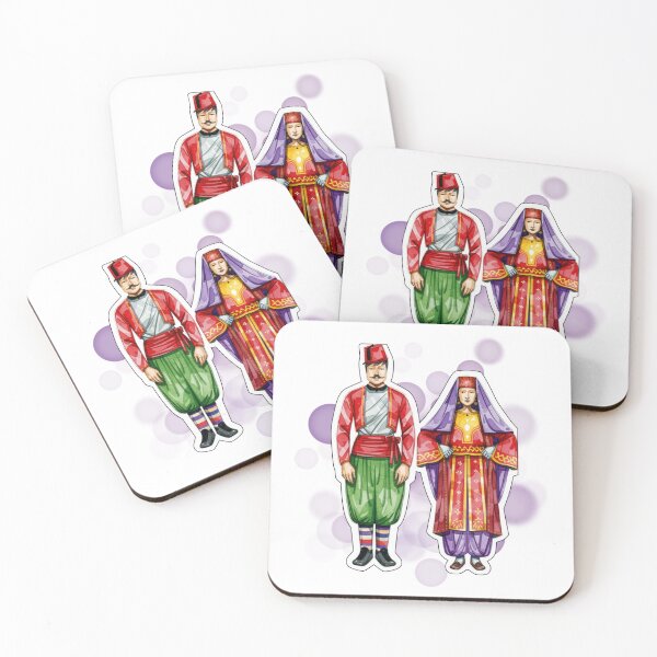 Item preview, Albanian Couple in Traditional Folk Costumes Design designed and sold by iamKRUK.