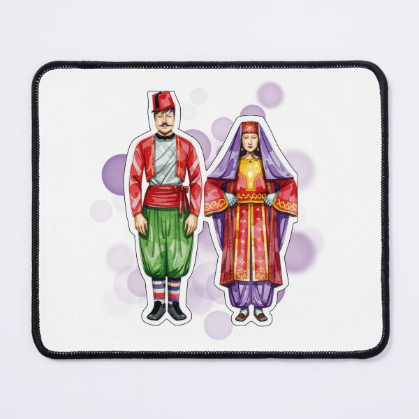 Item preview, Albanian Couple in Traditional Folk Costumes Design designed and sold by iamKRUK.