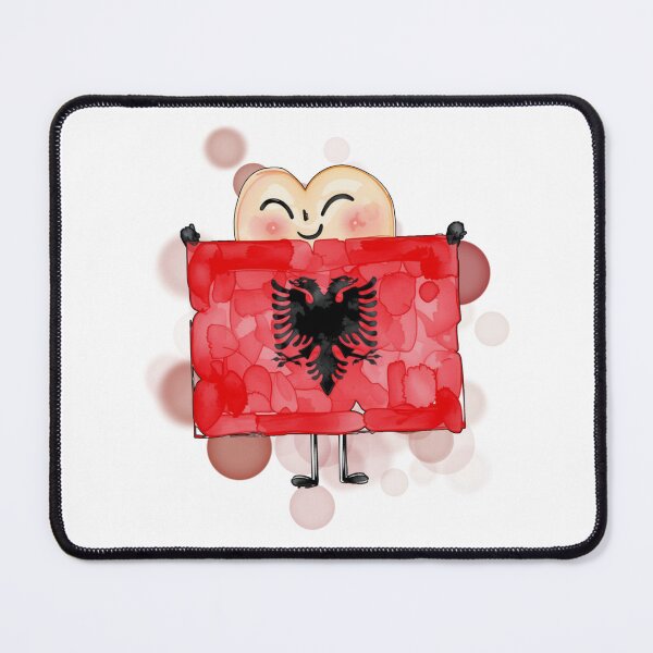 Item preview, Cute Heart Holding Albania Flag Patriotic Design designed and sold by iamKRUK.