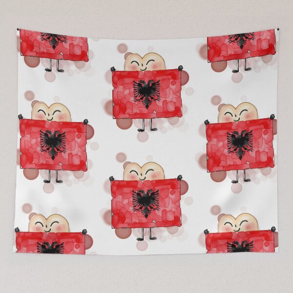 Item preview, Cute Heart Holding Albania Flag Patriotic Design designed and sold by iamKRUK.