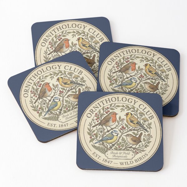 Item preview, Ornithology Club Vintage Badge Wild Birds Nature Art designed and sold by CalmCapy Co.