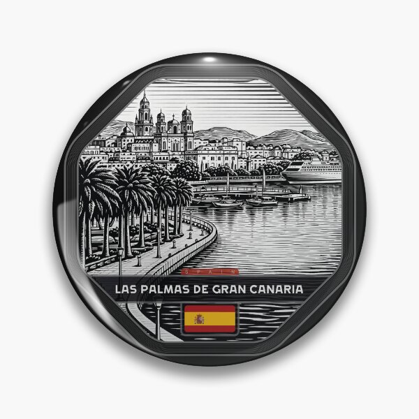 Item preview, Las Palmas de Gran Canaria Spain Linocut Style  designed and sold by Thistle-TShop.
