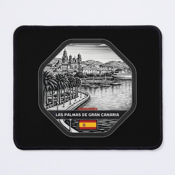 Item preview, Las Palmas de Gran Canaria Spain Linocut Style  designed and sold by Thistle-TShop.