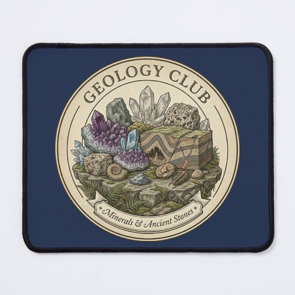 Item preview, Geology Club Vintage Badge Deep Earth Minerals Art designed and sold by CalmCapy Co.