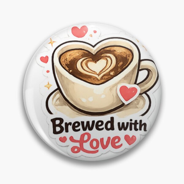 Item preview, Brewed With Love Coffee Sticker | Heart Latte Art Decal designed and sold by Jyotisima8929.