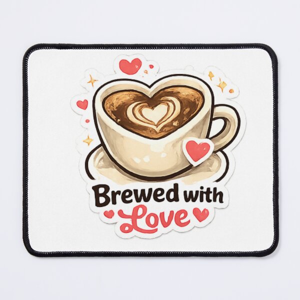 Item preview, Brewed With Love Coffee Sticker | Heart Latte Art Decal designed and sold by Jyotisima8929.
