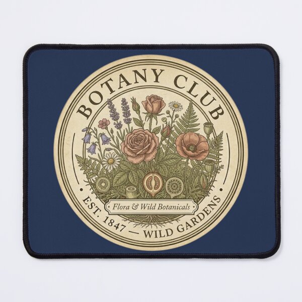 Item preview, Botany Club Vintage Badge Flora Art designed and sold by CalmCapy Co.