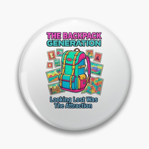 Item preview, The Backpack Generation _ Looking Lost Was The Attraction Retro Travel Adventure Design designed and sold by WisdomInColor.